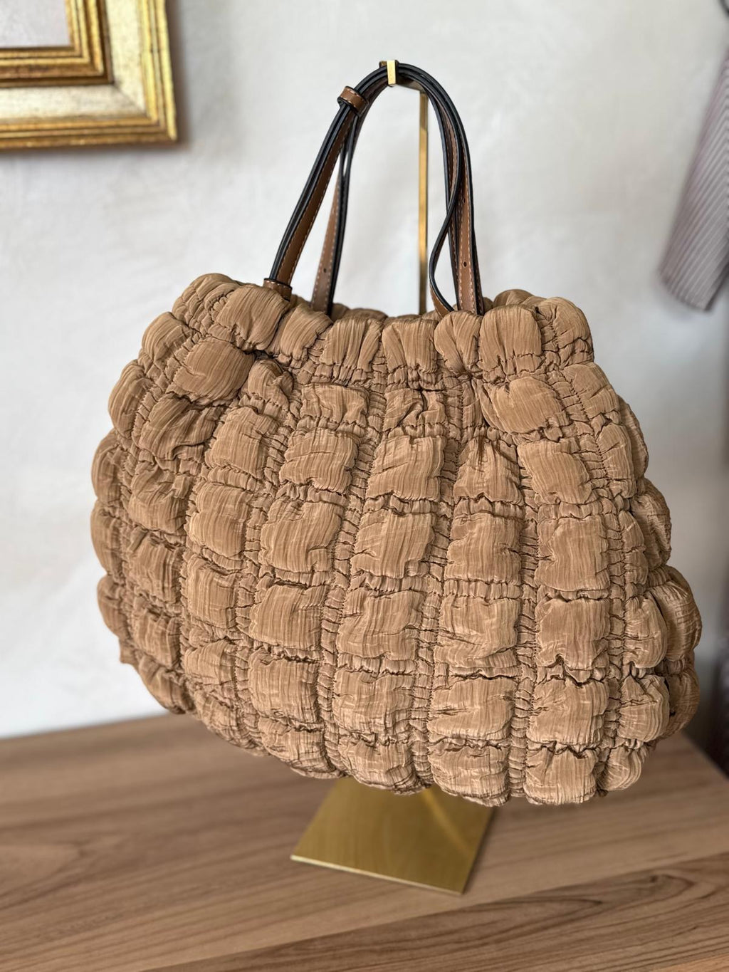 Borsa arricciata marrone