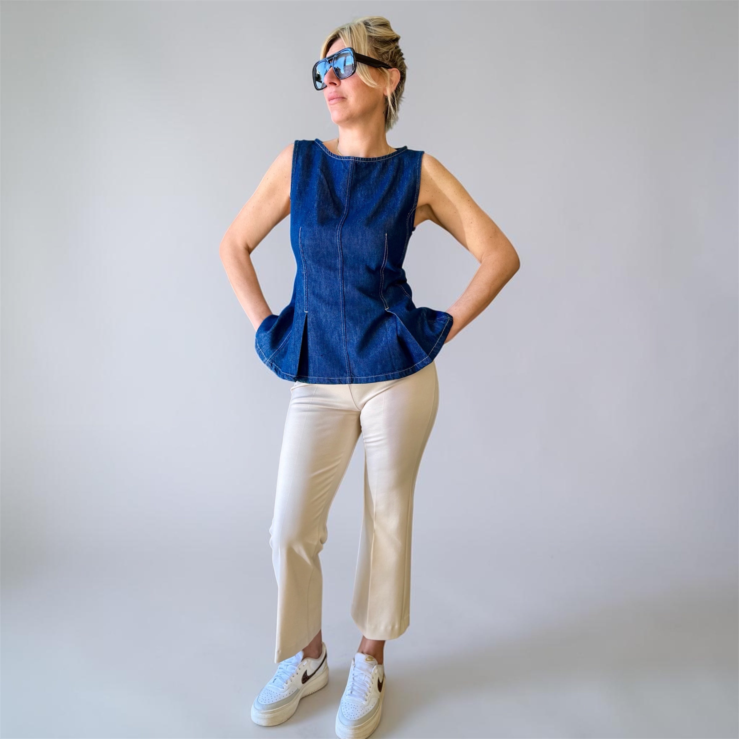Top Denim Peplo Please