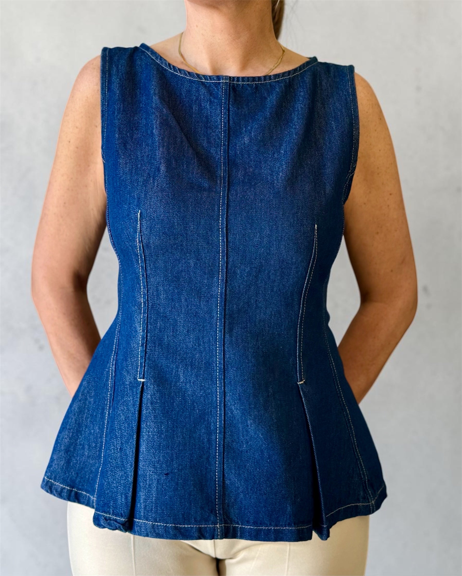 Top Denim Peplo Please