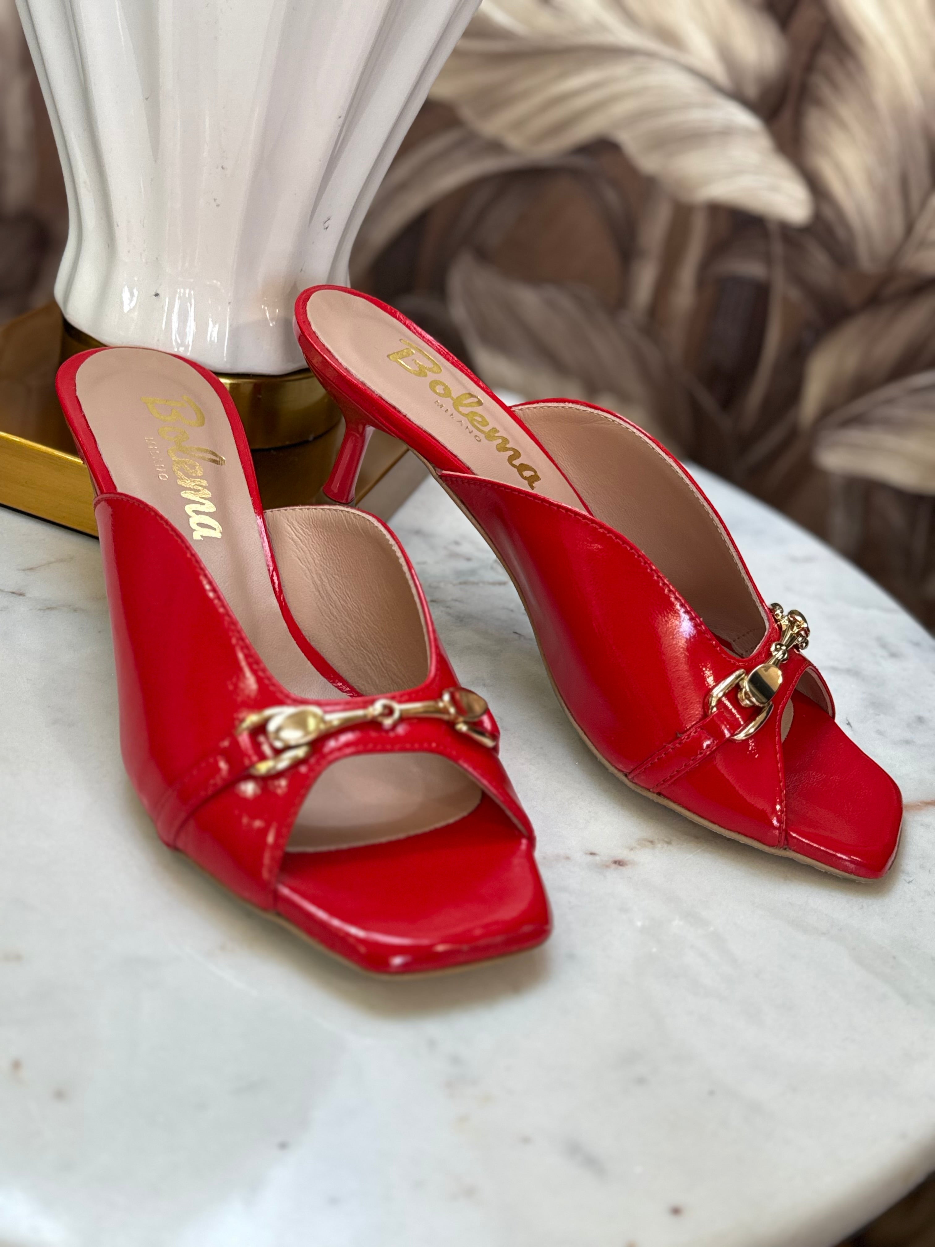 Ciabattina rossa vernice